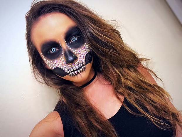 Sparkling Skeleton Makeup for Skeleton Makeup Ideas for Halloween