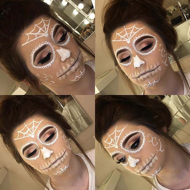 Sugar Skull Makeup for Easy, Last-Minute Halloween Makeup Looks
