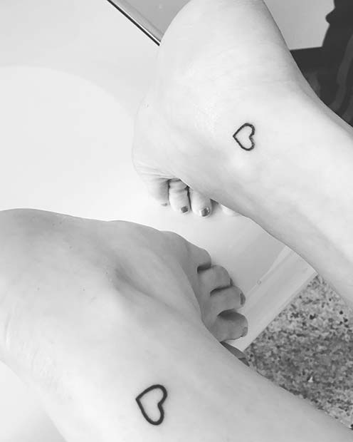 Cute and Subtle Heart Tattoos for Popular Mother Daughter Tattoos