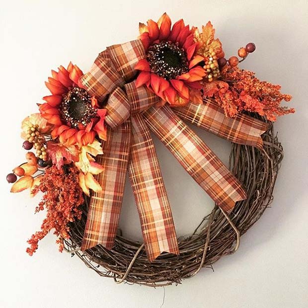 Floral Fall Wreath for Fall Home Decor Ideas