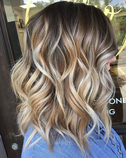 Blonde Wavy Lob for Lob Hairstyles for Fall and Winter