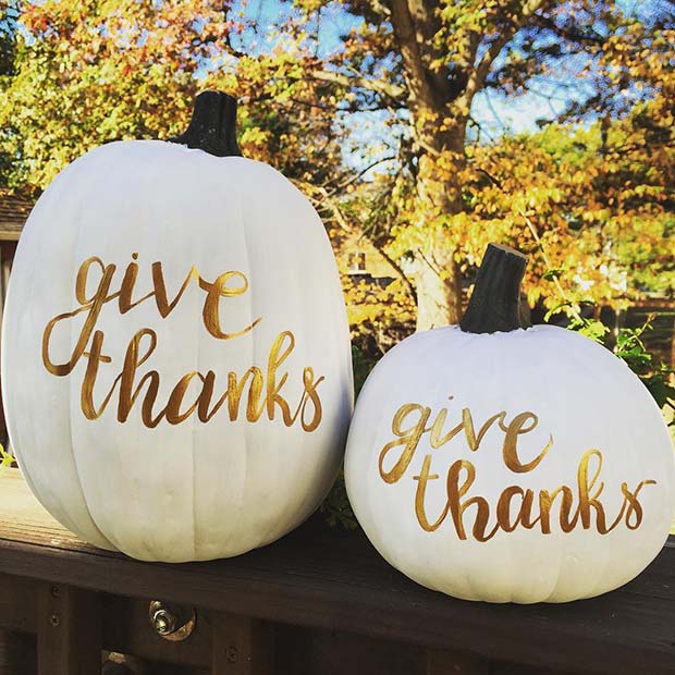 Give Thanks Pumpkins for Simple and Creative Thanksgiving Decorations