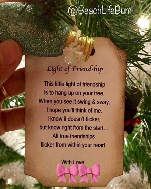 Christmas Friendship Poem for DIY Christmas Gift Ideas