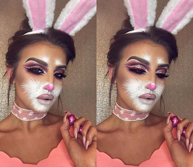 Cute Rabbit Makeup for Best Halloween Makeup Ideas