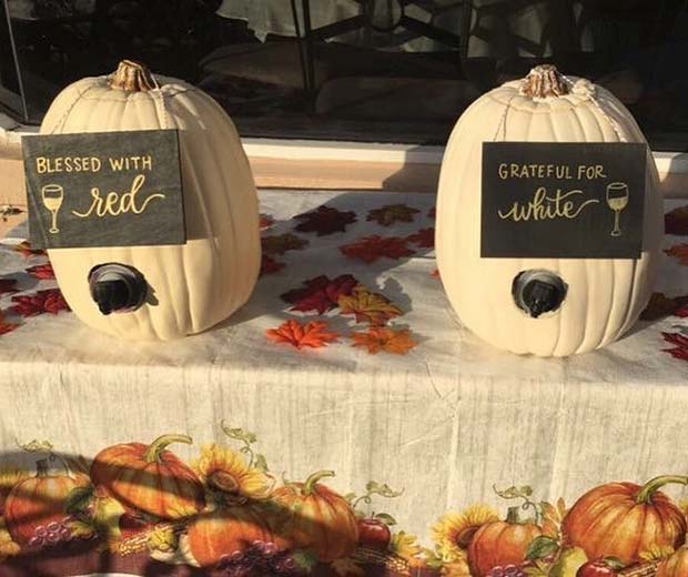 Pumpkin Wine Dispenser for Thanksgiving Crafts