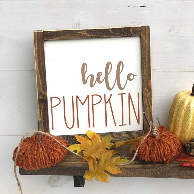 Hello Pumpkin Decoration for Simple and Creative Thanksgiving Decorations