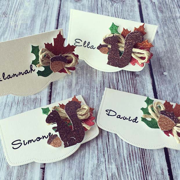 Fall Inspired Place Cards for Thanksgiving Crafts