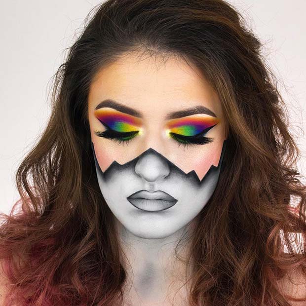 Cracked Makeup Idea for Best Halloween Makeup Ideas