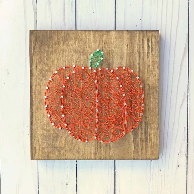 Pumpkin String Art for Simple and Creative Thanksgiving Decorations