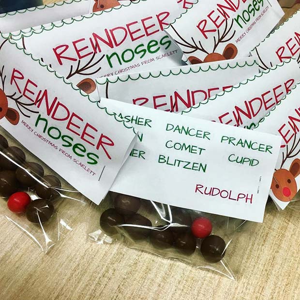 Reindeer Nose Chocolates for DIY Christmas Gift Ideas
