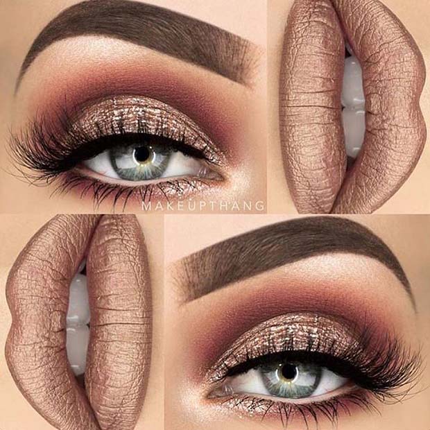 Glam Metallic for Makeup Ideas for Thanksgiving Dinner