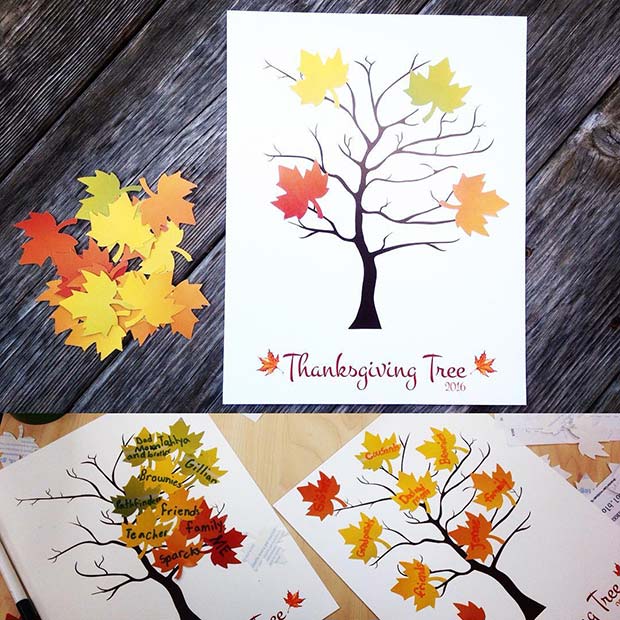 Thanksgiving Tree for Thanksgiving Crafts