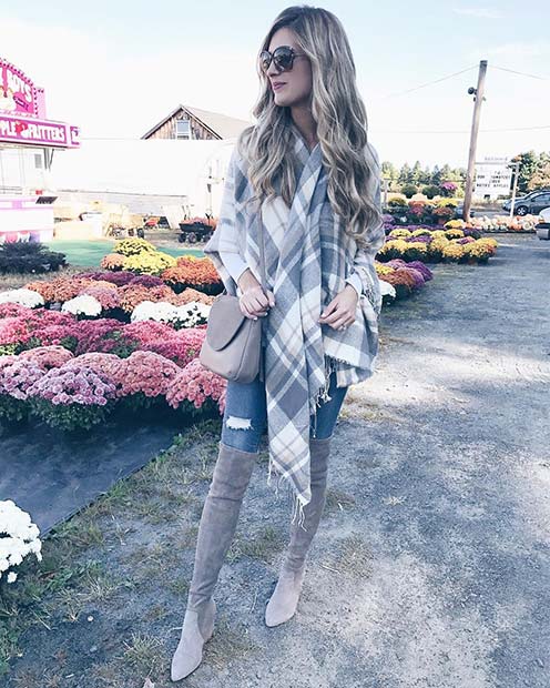 Grey Tone Scarf, Bag and Boots for Cute Outfits to Copy This Winter