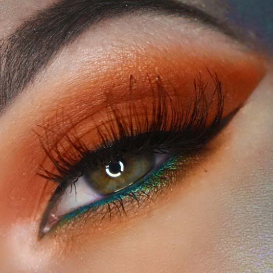 Autumnal Orange Eye Makeup for Makeup Ideas for Thanksgiving Dinner