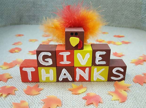 Cute Thanksgiving Block Craft for Thanksgiving Crafts