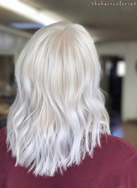 Platinum Blonde for Lob Hairstyles for Fall and Winter