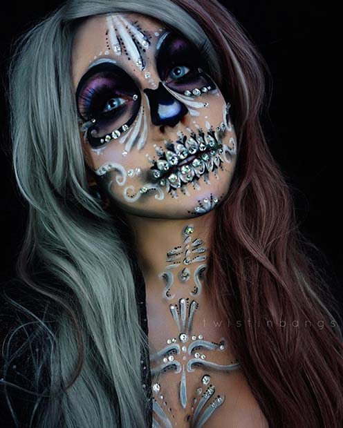Sparkling Skeleton for Best Halloween Makeup Ideas