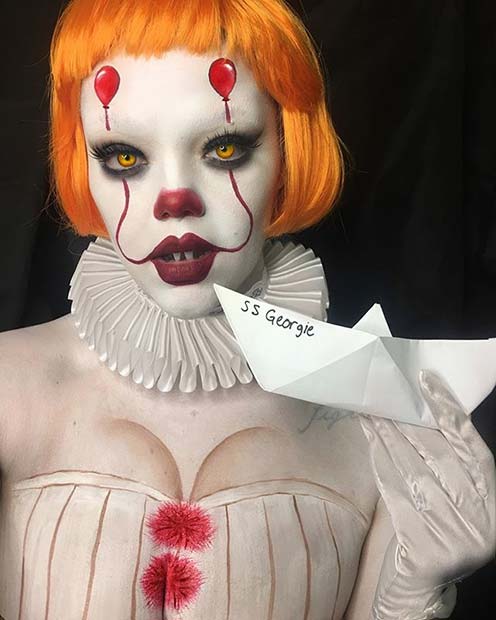 Scary IT Clown for Best Halloween Makeup Ideas