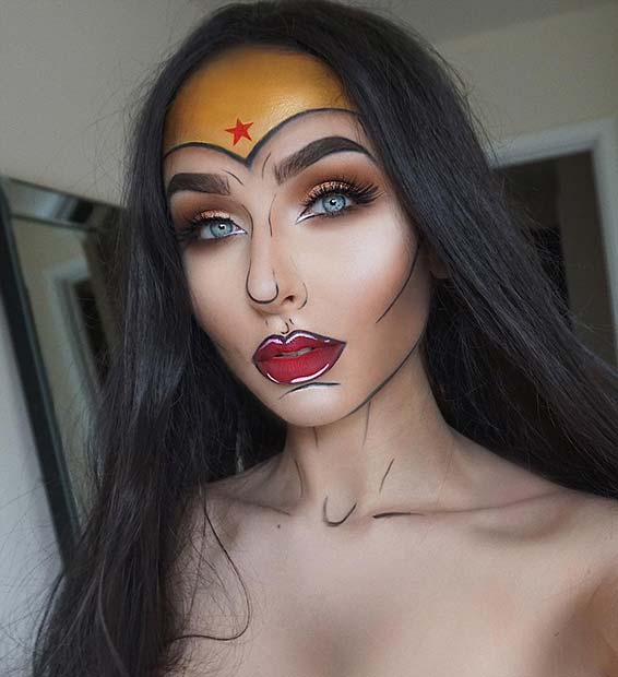 Wonder Woman Makeup for Best Halloween Makeup Ideas