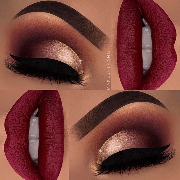 red and gold eyeshadow