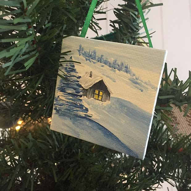 DIY Painted Canvas Ornament