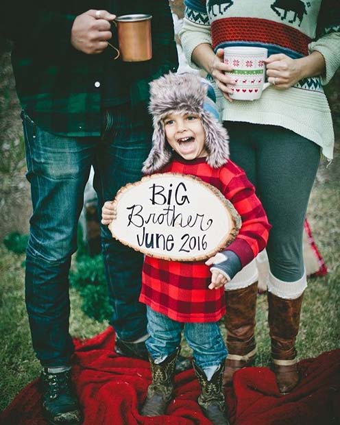 Festive Family Pregnancy Announcement