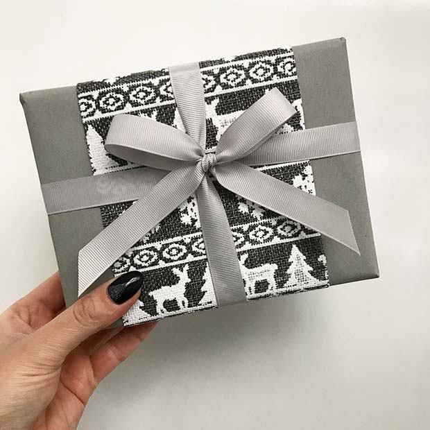 Festive Grey Gift Wrap