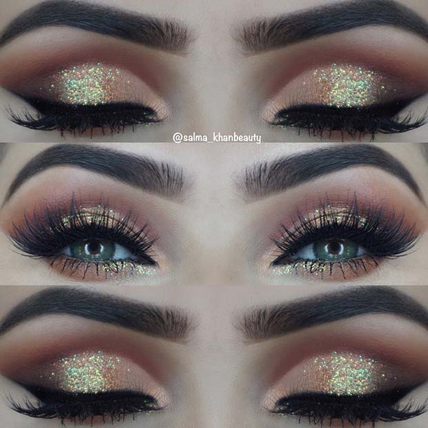 Glam Glitter Eye Makeup Look 