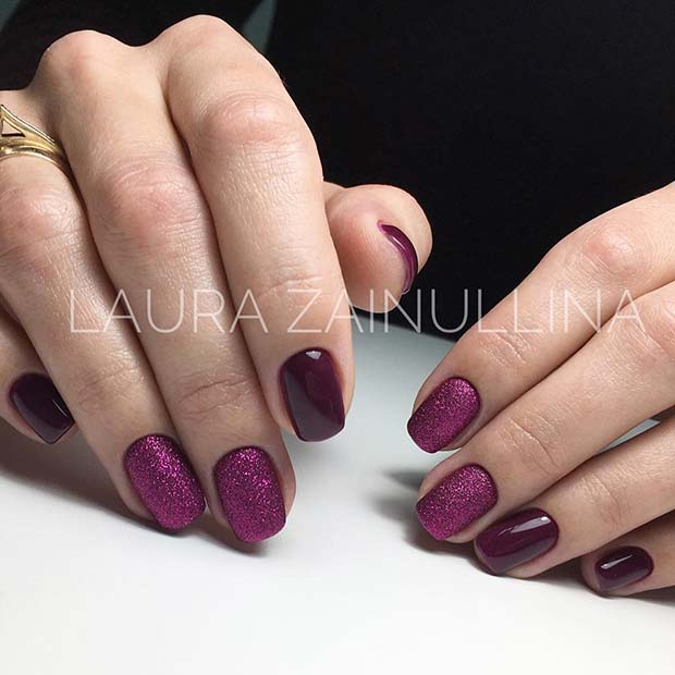 Elegant and Simple Purple Nail Design 