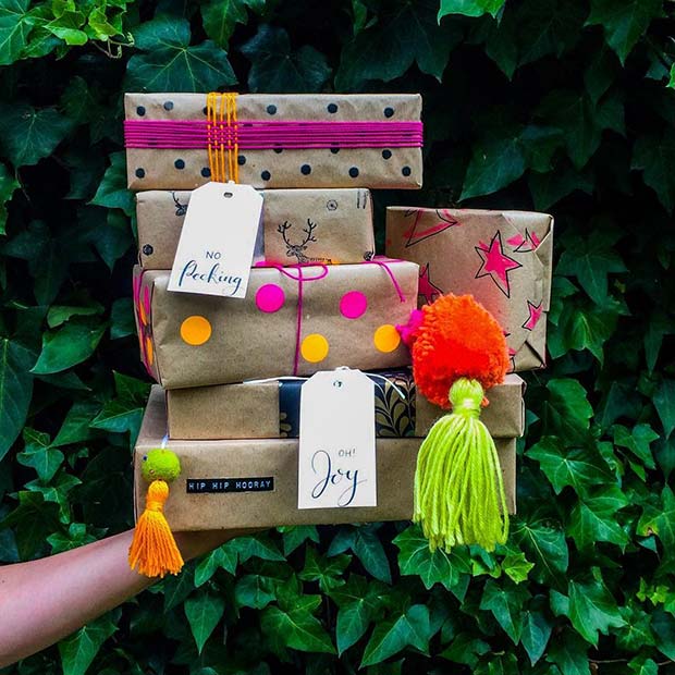 Vibrant Gift Wrapping Idea