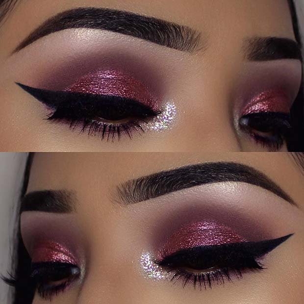 Bold Burgundy Eye Makeup