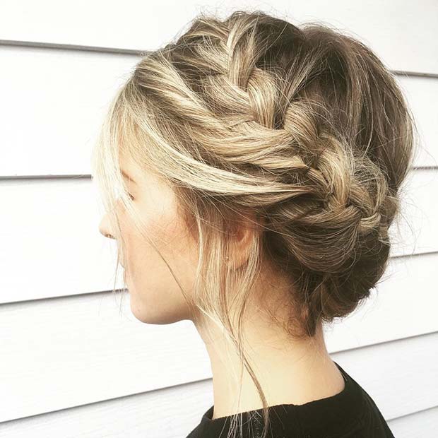 Braided Crown Updo Idea