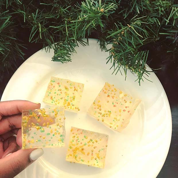 Champagne Square Jello Shots for NYE