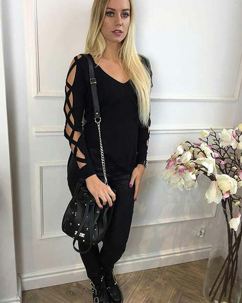 Cut-Out Statement Sweater Outfit