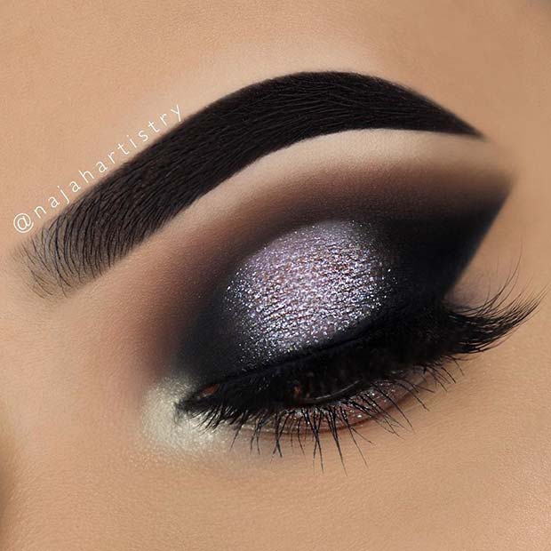 black silver eye makeup