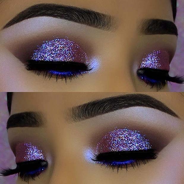 Vibrant Glitter Eye Makeup