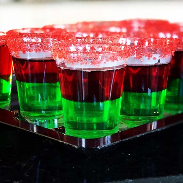 Vibrant Layered Jello Shots