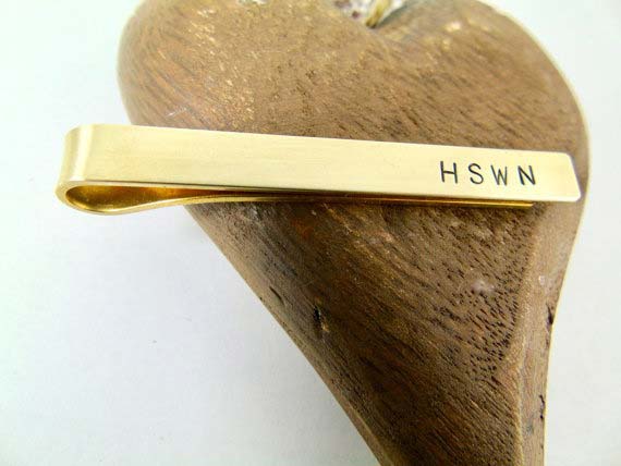 Engraved Brass Tie Clip