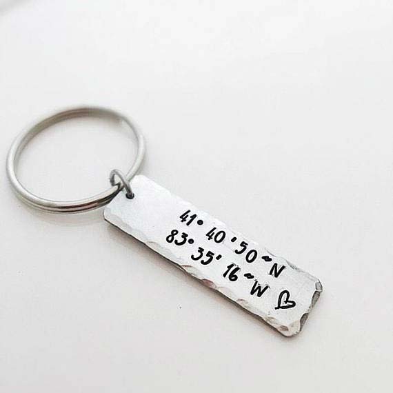 Coordinates Keychain Romantic Gift Idea