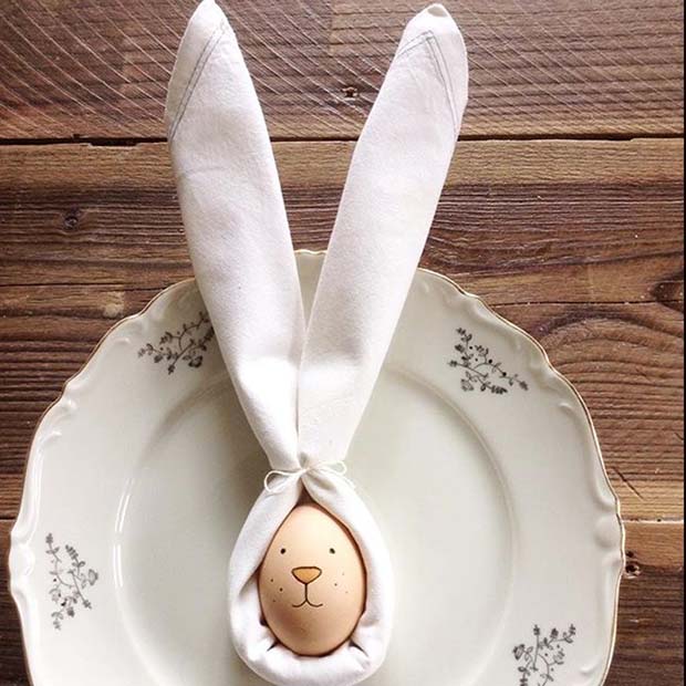 Cute Rabbit Napkin Idea for Easter