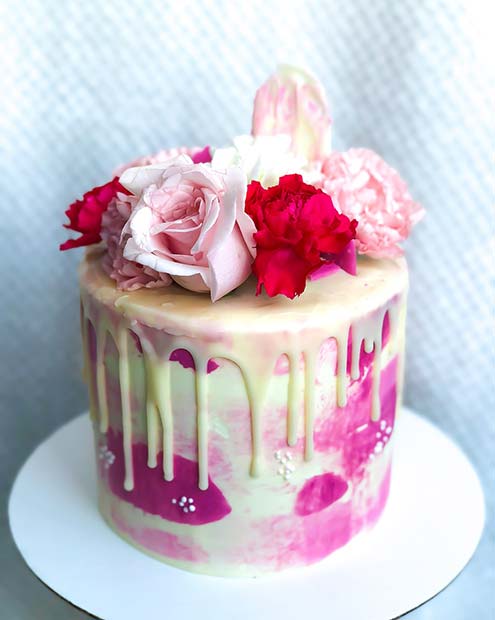 Fancy Valentine's Day Floral Cake
