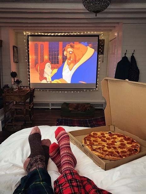 Movie Night and Pizza for Valentine's Day