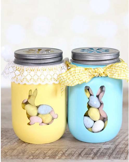 Painted Easter Mason Jars