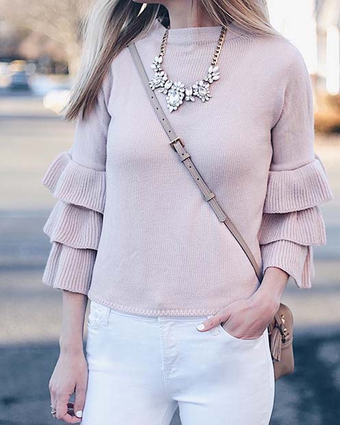 Pretty Sweater and Statement Necklace