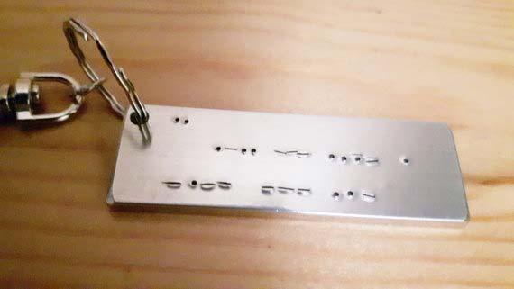 Secret Morse Code Message Key Ring