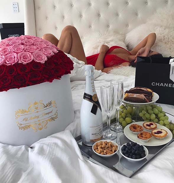 Valentine's Gifts and Breakfast In Bed