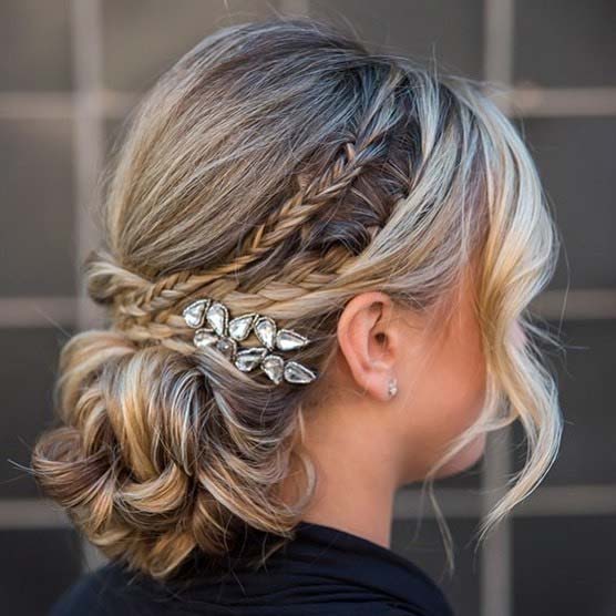 Braided Updo with a Sparkling Accessory