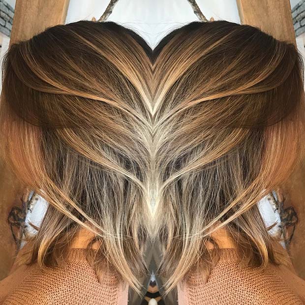 Caramel and Blonde Reverse Balayage Hair