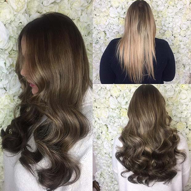 Ash Blonde to Chocolate Brown Balayage Hair