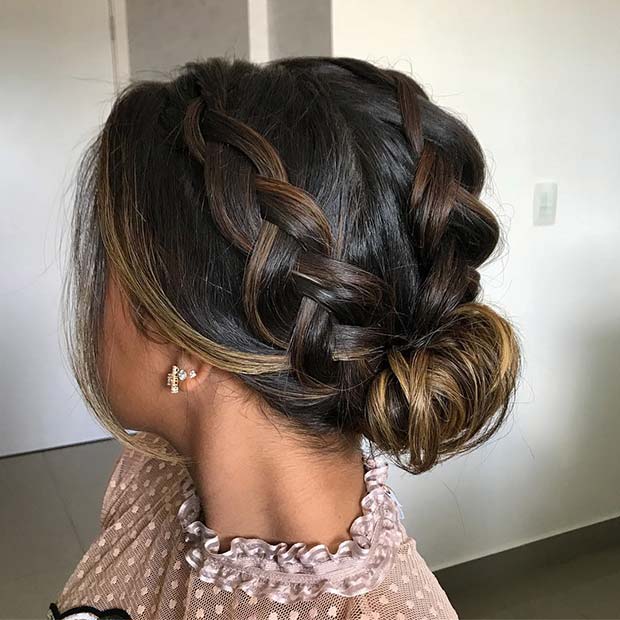 Cute Double Braided Updo